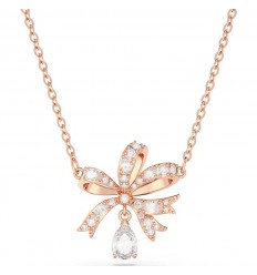 Swarovski Volta necklace bow white crystals rose gold plated 5656741