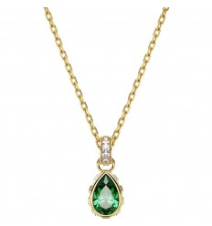 Swarovski Stilla pendant pear cut green crystal gold tone 5648751