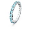 Swarovski Matrix ring round cut blue crystals rhodium plated