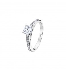 Lotus Silver Glam ring white zirconia and silver LP3441-3