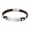 Pulsera Lotus Style LS2103-2/1 hombre acero mate y cuero marrón