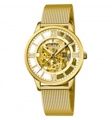 Rellotge Festina home automàtic acer or daurat braçalet malla F20667/1