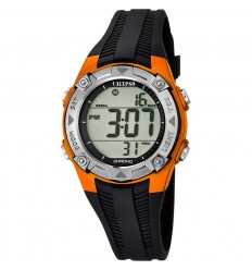 Reloj Calypso digital crush infantil negro y naranja K5685/7 correa caucho