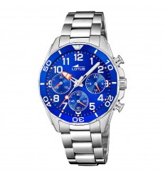 Lotus Junior chronograph watch silver and blue dial 18858/1