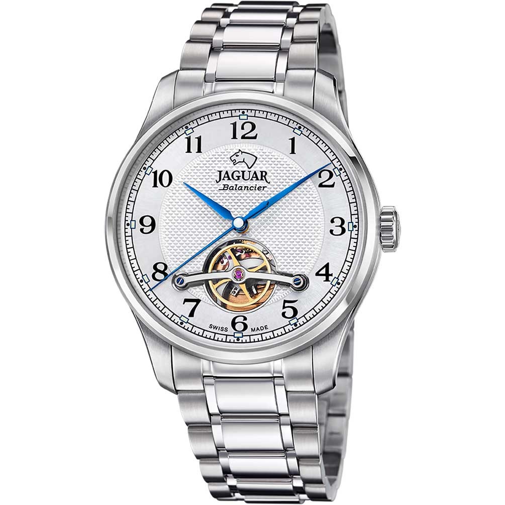 bracelet men\'s J965/1 gray Jaguar watch automatic steel silver
