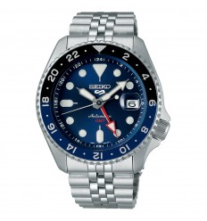 Seiko 5 Sports Style GMT watch blue dial steel bracelet SSK003K1