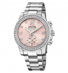 Reloj Jaguar Lady Connected esfera rosa claro brazalete acero J980/2