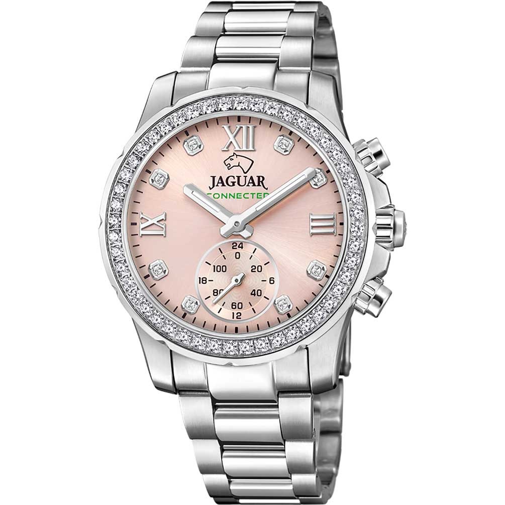 Jaguar Lady Connected watch bracelet light dial J980/2 steel pink