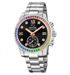 Jaguar Lady Connected watch black dial multi-colored bezel J980/5