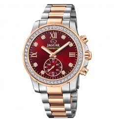 Jaguar Lady Connected watch Bordeaux dial bicolor steel bracelet J981/3