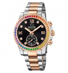 Reloj Jaguar Lady Connected negra acero bicolor bisel multicolor J981/5