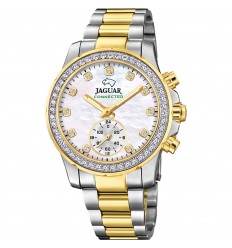 Jaguar Lady Connected watch pearly dial gold tone bicolor steel J982/1