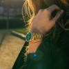 Reloj Jaguar Lady Connected esfera verde brazalete acero IP oro J983/5