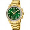Reloj Jaguar Lady Connected esfera verde brazalete acero IP oro J983/5