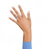 Anillo Matrix Swarovski cristales azules talla baguette baño de rodio