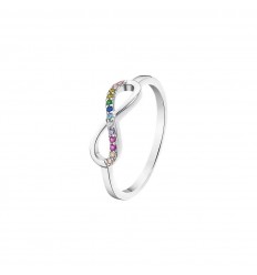 Infinity ring Lotus Silver silver and multi colored zircons LP1872-3/214