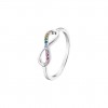 Infinity ring Lotus Silver silver and multi colored zircons LP1872-3/214