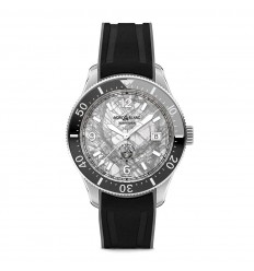 Montblanc automatic watch 1858 Iced Sea grey dial black strap 130807