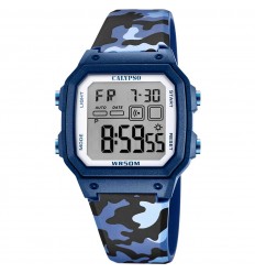 Calypso Digital men watch blue tones K5812/3 rubber strap