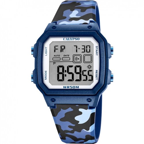 Reloj Calypso hombre digital K5812/3 correa caucho tonos azules