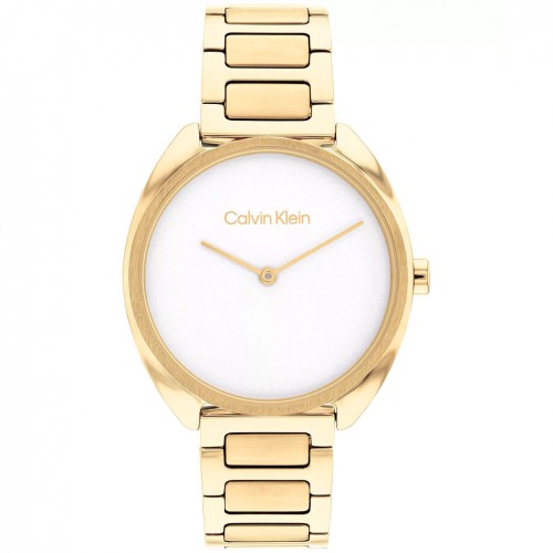 Reloj Calvin Klein mujer acero tono dorado esfera blanca 25200276