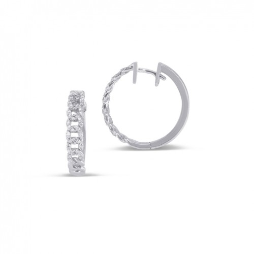 Pendientes aro oro blanco de 18 quilates con 82 diamantes talla brillante