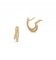 Arracades en or groc de 18 quirats amb 44 diamants talla brillant