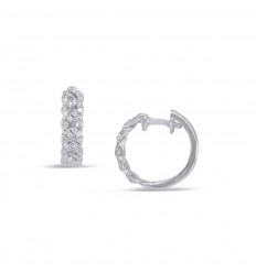 18 carat white gold hoop earrings with 60 brilliant cut diamonds