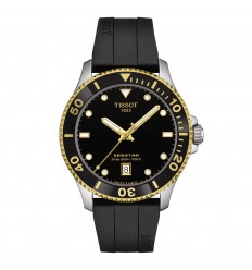 Tissot Seastar 1000 watch 40mm black dial rubber strap T1204102705100