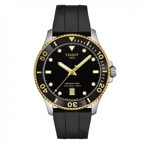 Reloj Tissot Seastar 1000 40mm negro correa caucho T1204102705100