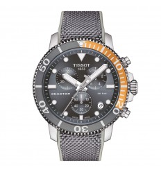 Reloj Tissot Seastar 1000 cronógrafo gris correa téxtil T1204171708101