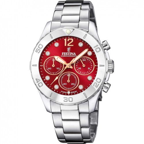 Rellotge Festina esfera burdeus amb circonites corretja acer F20603/2