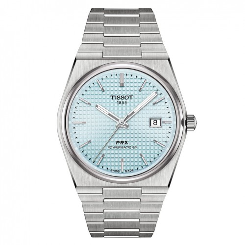 Tissot Classic PRX Powermatic 80 watch ice blue dial 40mm T1374071135100
