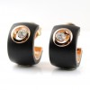 Earrings white gold, pink gold diamond and R3836 ebony wood
