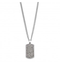 Collar hombre Lotus Style con placa LS2274-1/1 en acero inoxidable