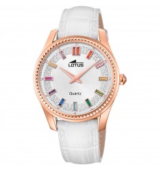 Reloj Lotus Bliss mujer piel bisel oro rosa índices multicolor 18901/1