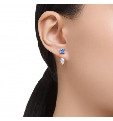 Swarovski Mesmera earring jackets mixed cuts blue rhodium plated 5665767