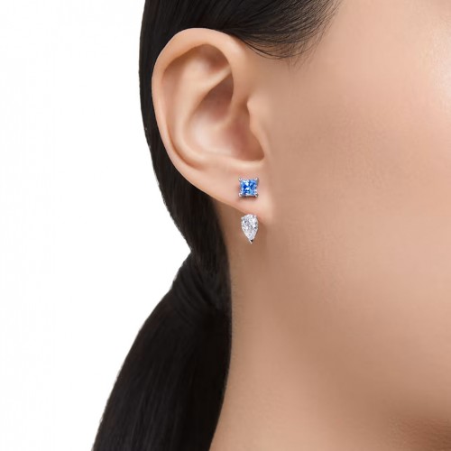 Swarovski Mesmera earring jackets mixed cuts blue rhodium plated 5665767