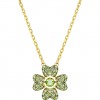 Swarovski Idyllia pendant clover green crystals gold tone 5671144
