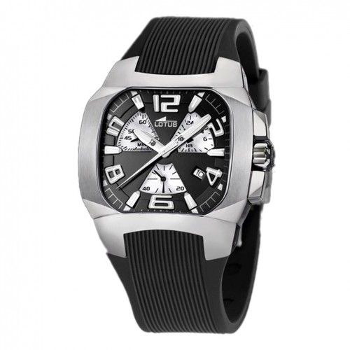 Lotus Code men chronograph watch 15501/B black dial rubber strap