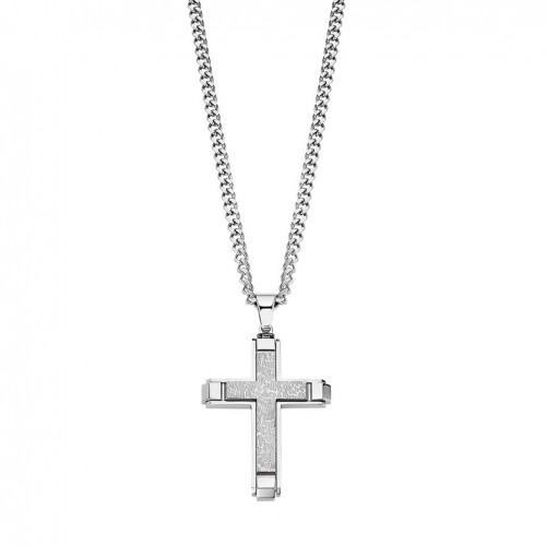 Lotus Style cross-shaped stainless steel necklace LS2256-1/1