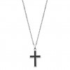 Lotus Style cross necklace for men in black stainless steel LS1983-1/1