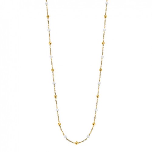 Collar Lotus Silver Enamel Collection para mujer LP3495-1/1 plata tono dorado