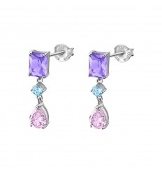 Arracades llargues Lotus Silver Colors plata LP3566-4/2 amb circonites