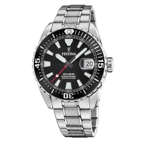 Festina diver The Originals F20669/3 men watch black dial steel bracelet