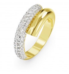 Anillo cóctel Swarovski Dextera 5668814 cristales blancos baño dorado