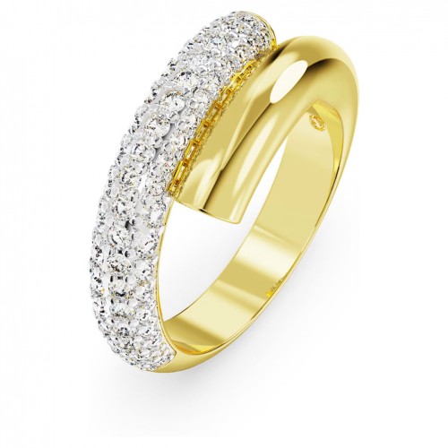 Anillo cóctel Swarovski Dextera 5668814 cristales blancos baño dorado