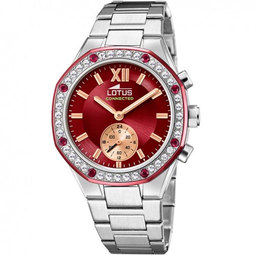 Reloj Lotus mujer conectado esfera burdeos bisel circonitas 18924/3