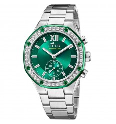 Reloj Lotus mujer conectado esfera verde bisel circonitas 18924/4