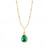 Collar Lotus Silver Sinfos mujer plata dorada y piedra verde LP3563-1/5